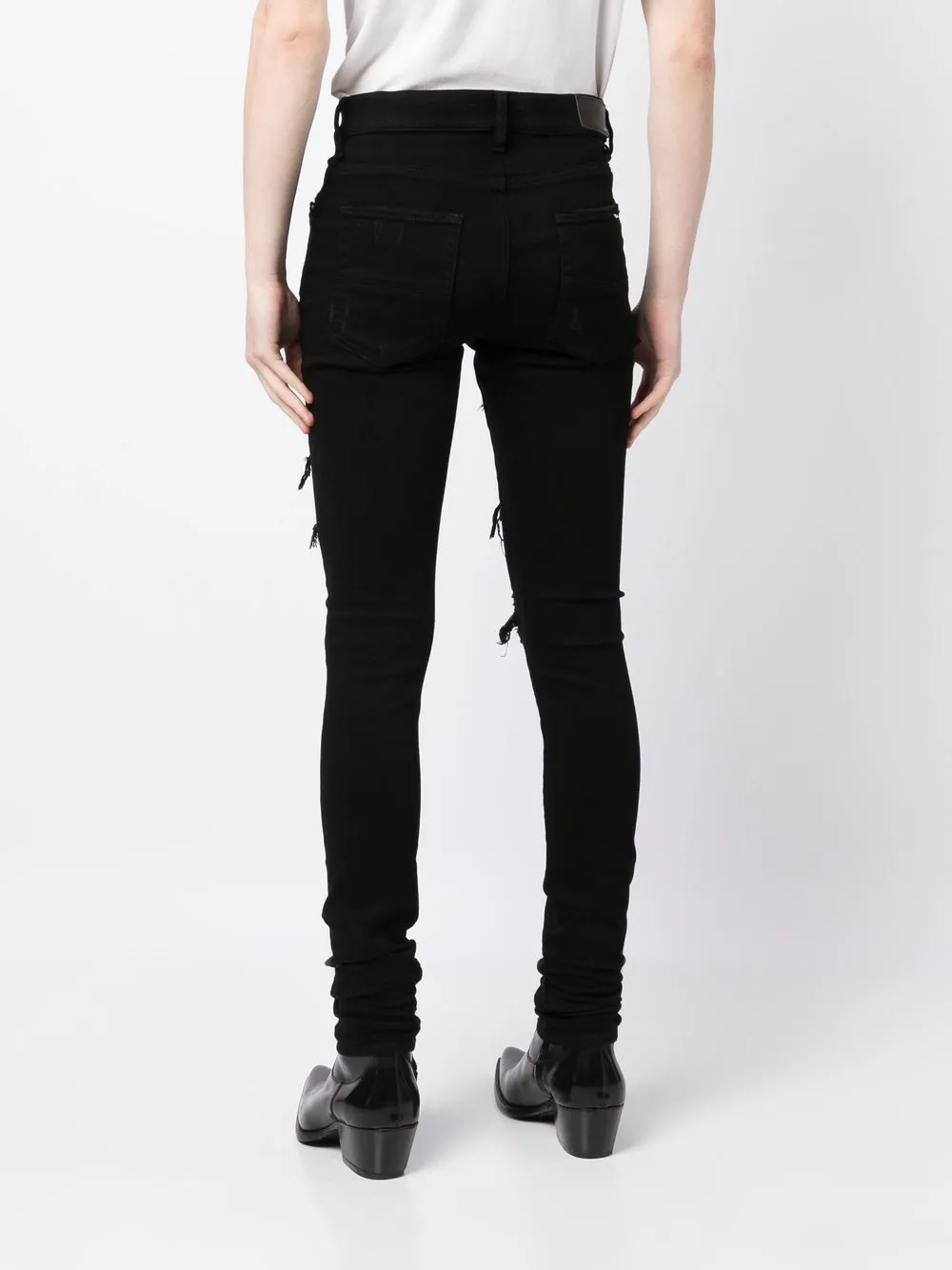 Amiri Thrasher Crystal-embellished Jeans In Schwarz