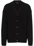 Prada metallic-threading wool-cashmere cardigan - Black