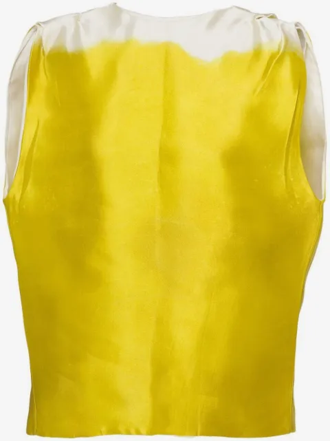 Prada blusa de seda satinada con diseño de dos tonos