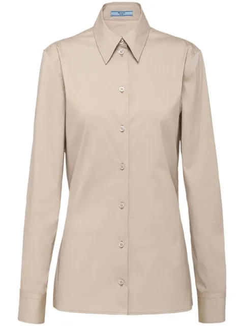 Prada triangle-logo poplin shirt