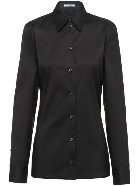 Prada triangle-logo poplin shirt