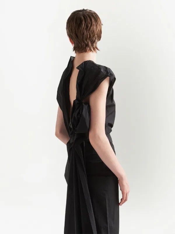 【送料&関税込】Prada Flared One Sleeve Midi Dress Prada drape-detail Midi Dress | Black | FARFETCH