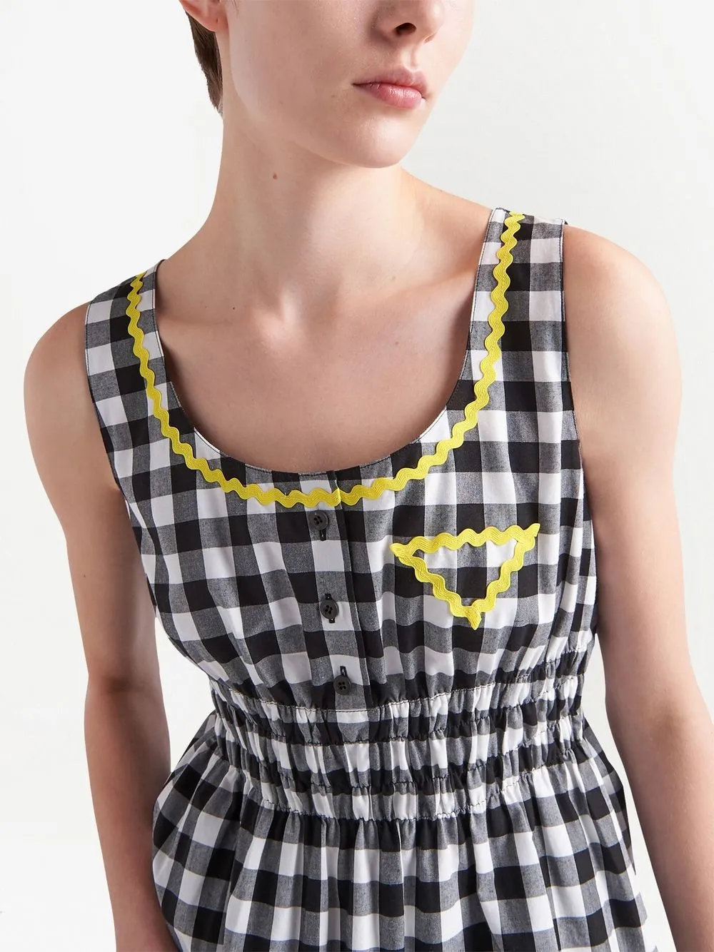 Prada gingham-check Midi Dress - Farfetch