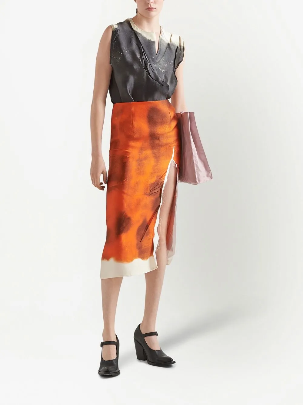 Prada Mouwloze blouse - Grijs