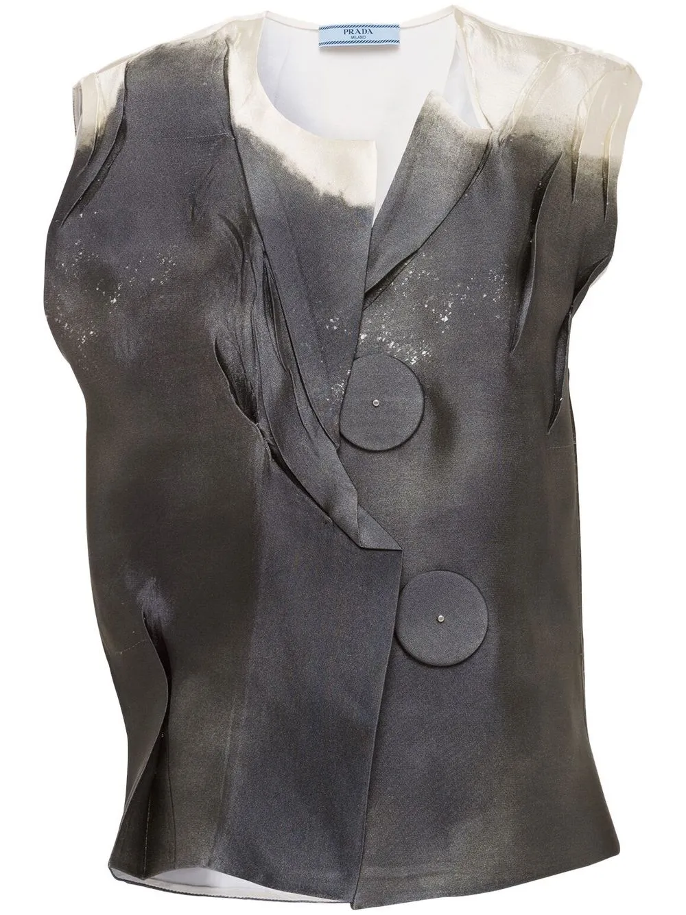 Prada two-tone silk satin blouse | Grey | Image 1
