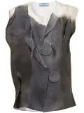 Prada two-tone silk satin blouse - Grey