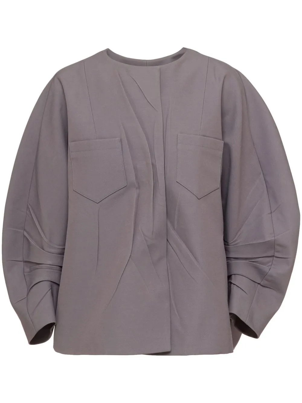 Prada Single-breasted Oversized Jacket In Steel Gray