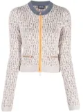 Diesel log intarsia-knit cropped cardigan - Pink
