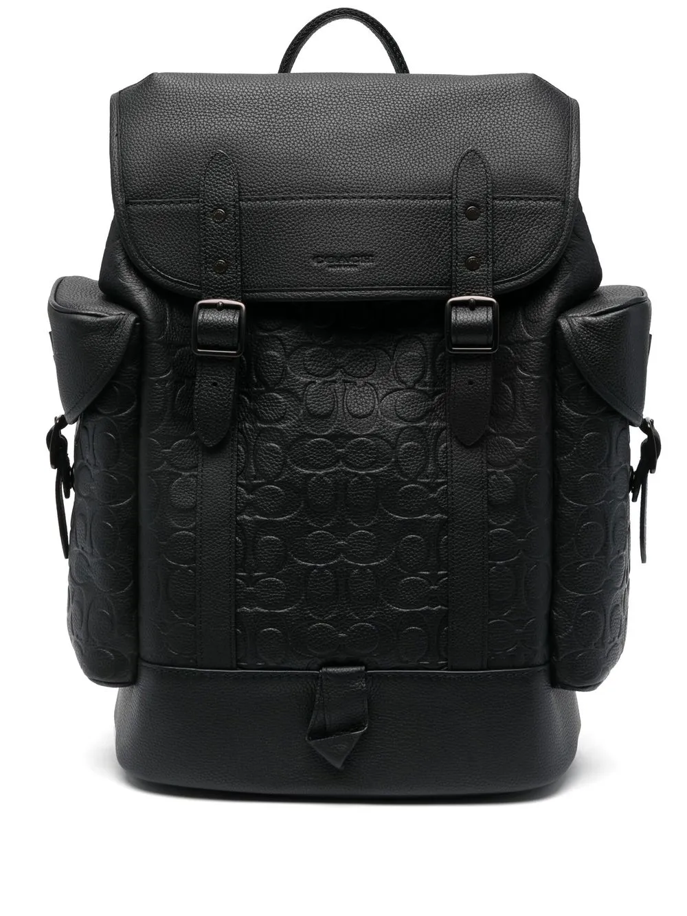 

Coach debossed-logo pattern backpack - Black