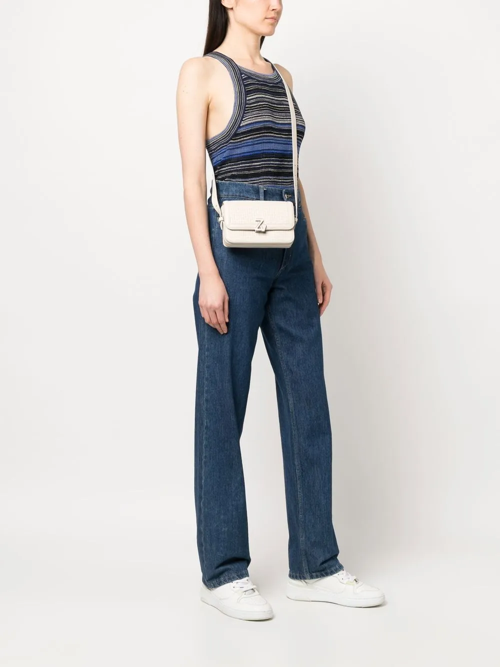 Zadig&Voltaire Schoudertas met logoplakkaat - Beige