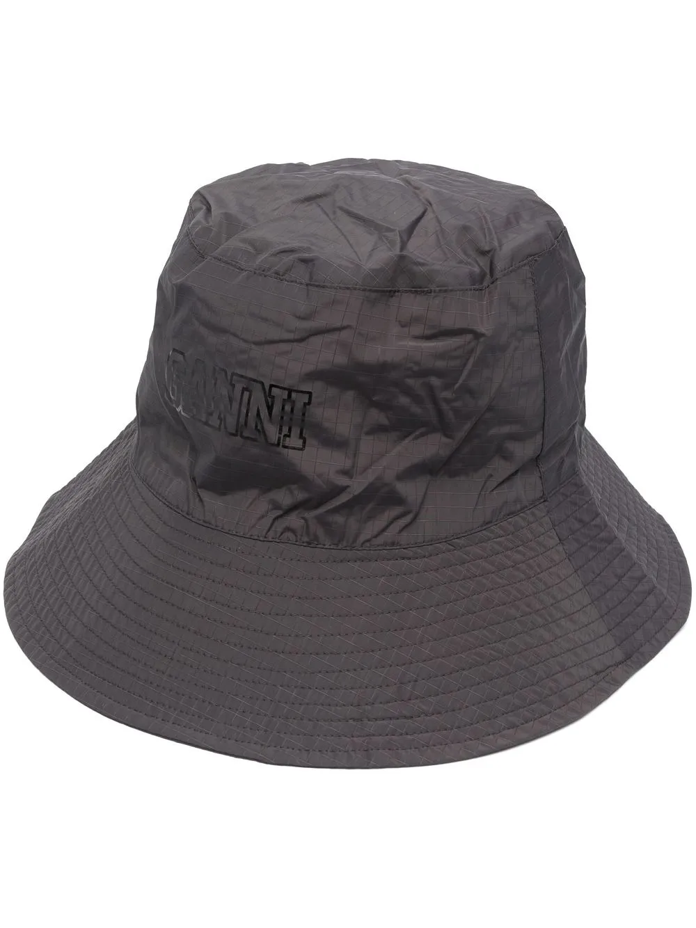 GANNI LOGO-PRINT BUCKET HAT