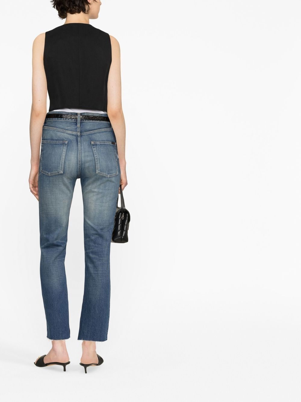 Shop Saint Laurent High-rise Straight-leg Jeans In Blue