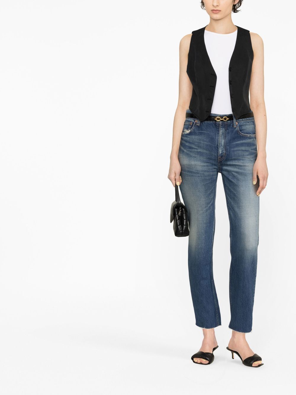 Shop Saint Laurent High-rise Straight-leg Jeans In Blue