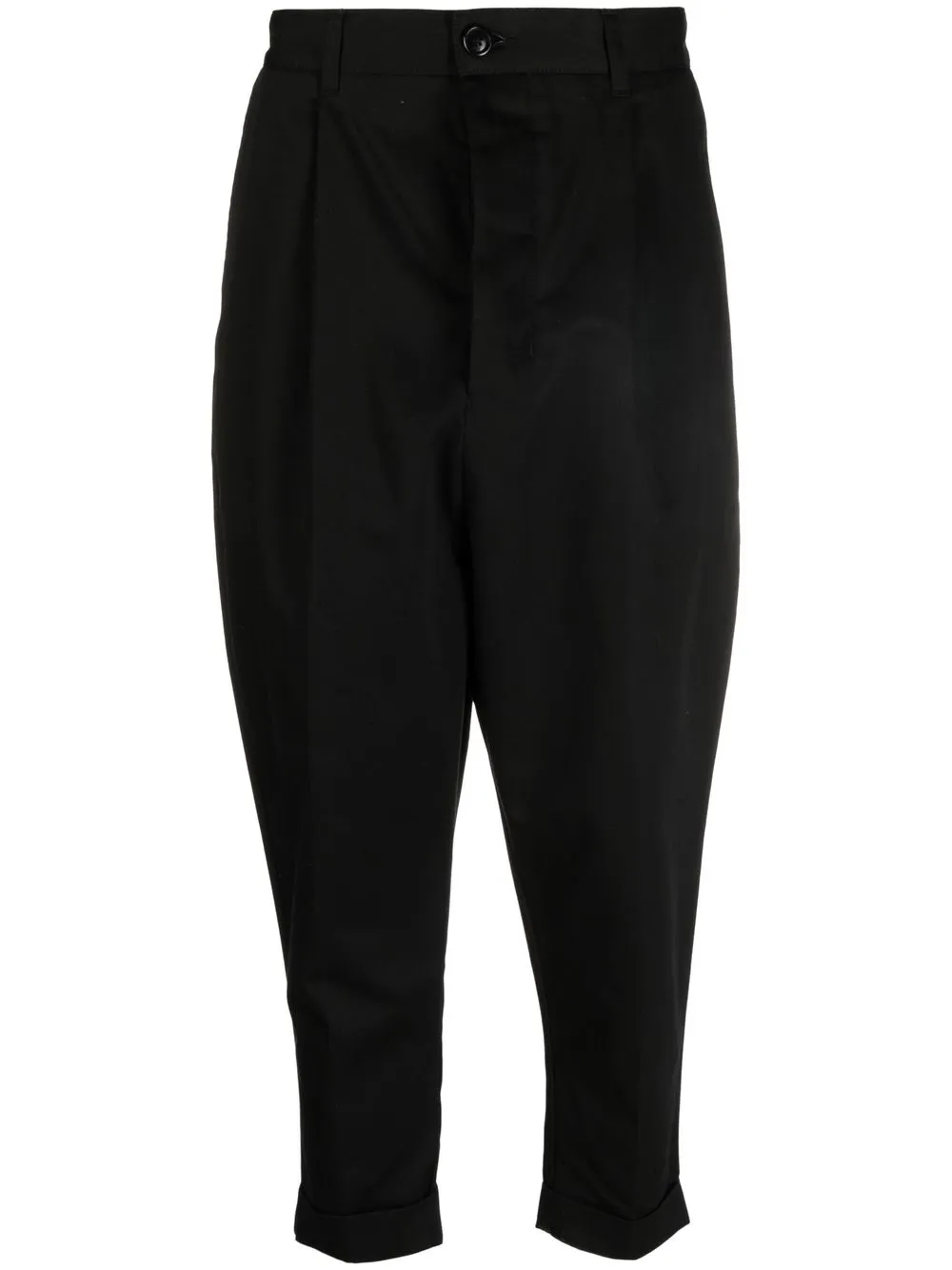 

AMI Paris drop-crotch cropped trousers - Black