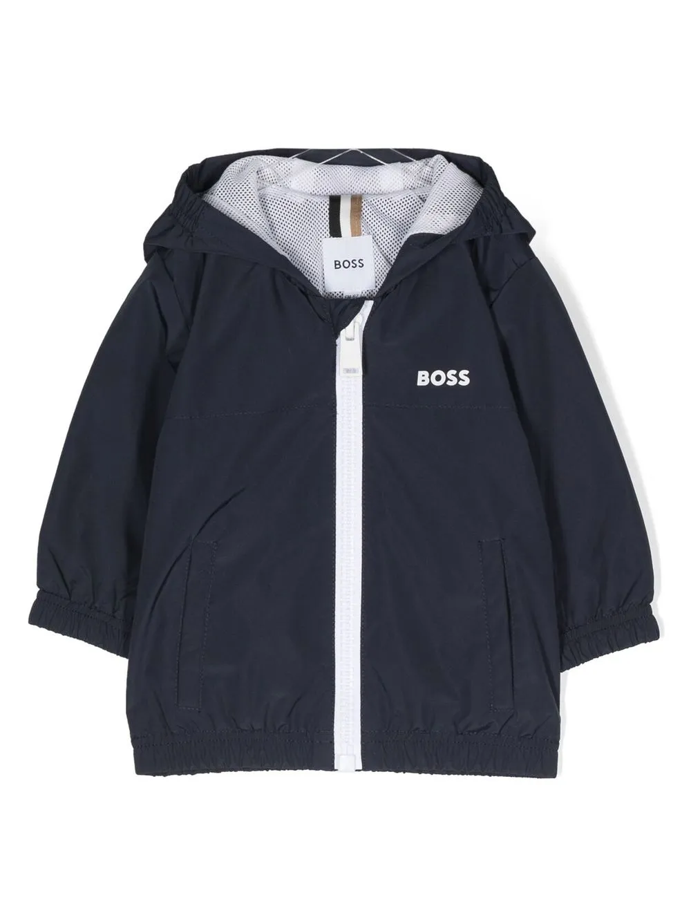 

BOSS Kidswear chest logo-print hooded jacket - Blue