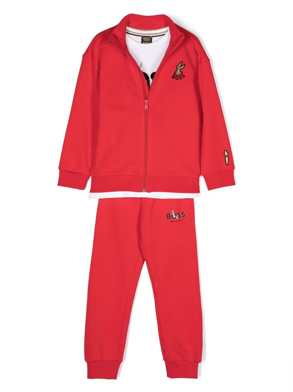 

BOSS Kidswear logo-print three-piece set - Red