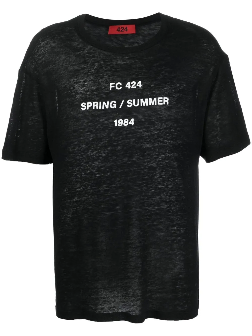 

424 embroidered-logo detail T-shirt - Black