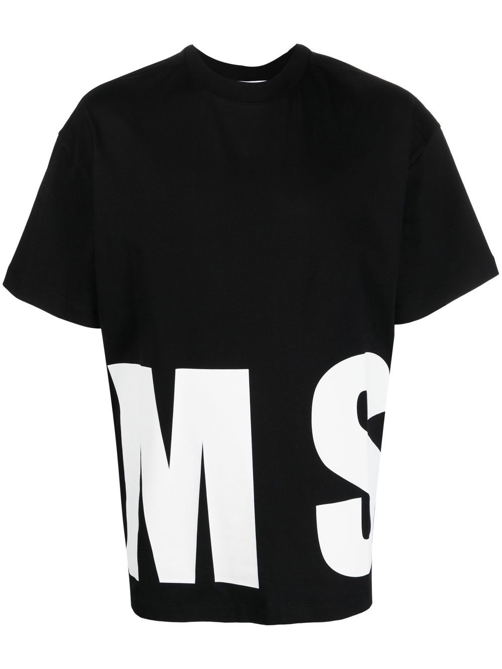 Msgm All-around Logo T-shirt In Black