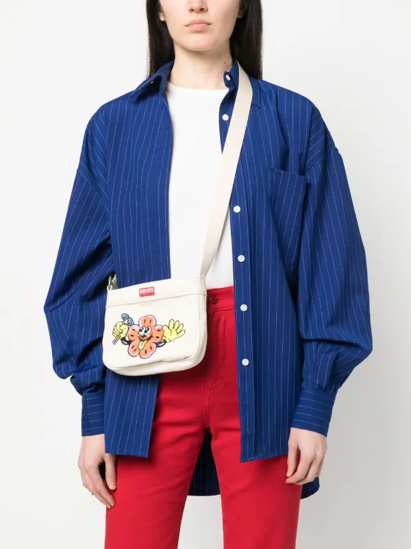 ショルダーバッグ Kenzo Boke Bag With Print KENZO（ケンゾー）の「'BOKE FLOWER' レザー ショルダーバッグ