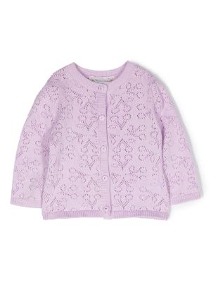 Girls Button Front Pointelle Cardigan