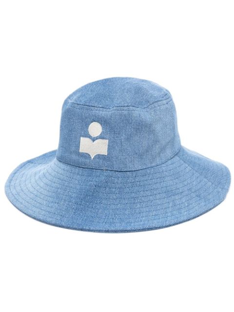 ISABEL MARANT logo-print denim sun hat Women