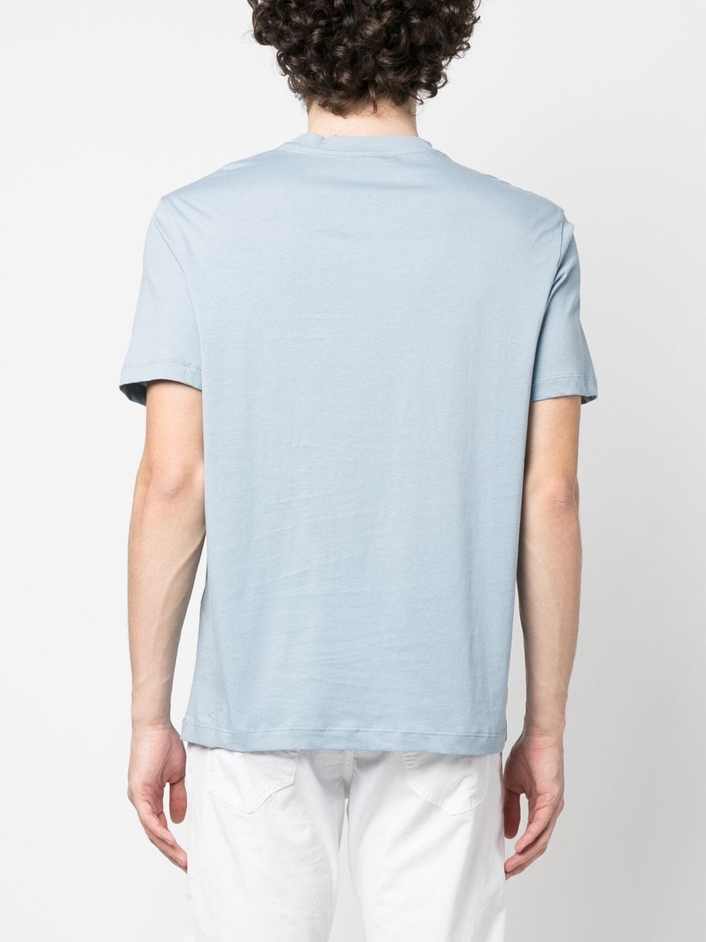 Shop Emporio Armani Graphic-print Cotton T-shirt In Blue