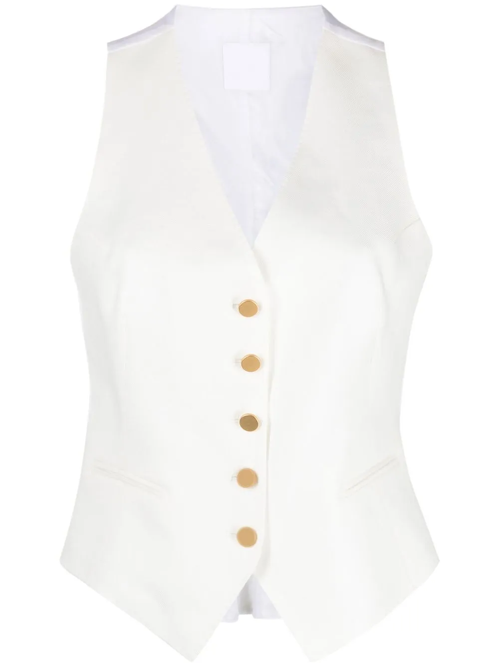 

Tagliatore linen V-neck waistcoat - White