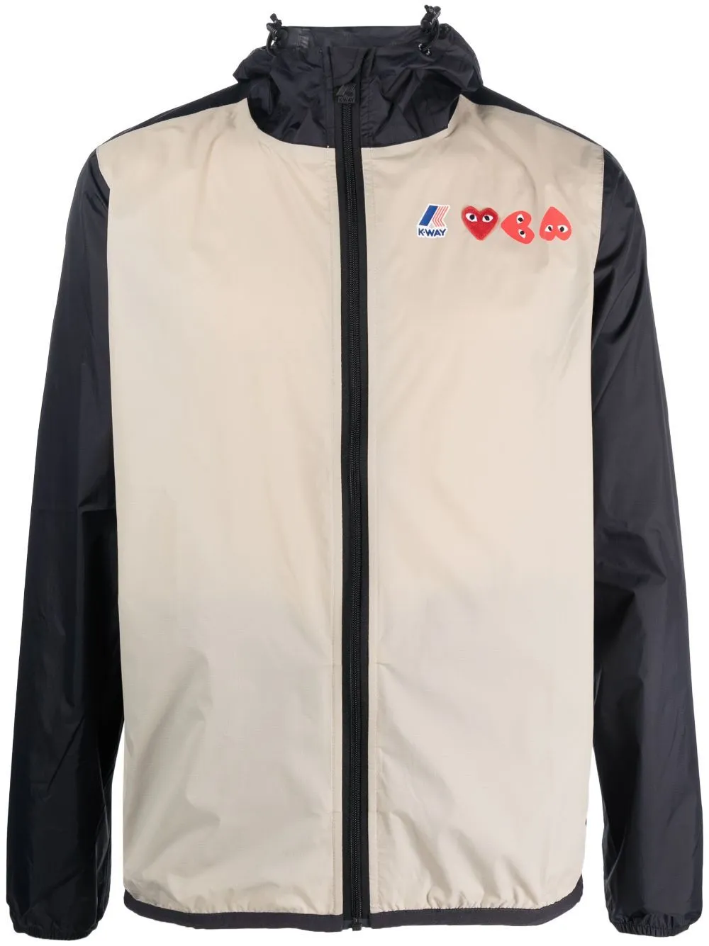 Comme Des Garçons Play Lightweight Hooded Jacket In Neutrals