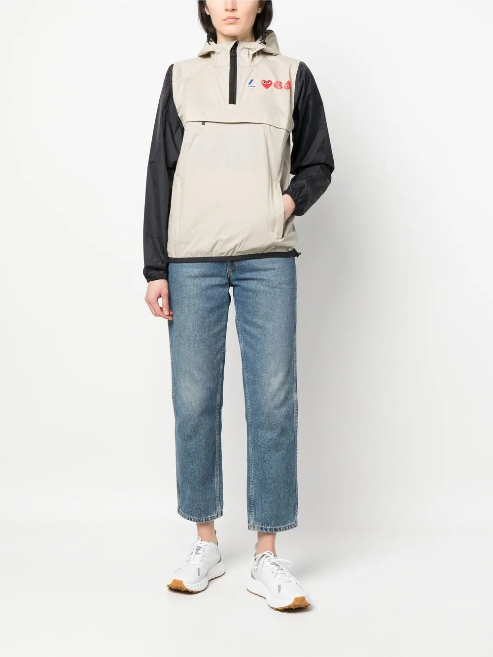  Comme Des Garçons Play Hooded Pullover Jacket - Neutrals 