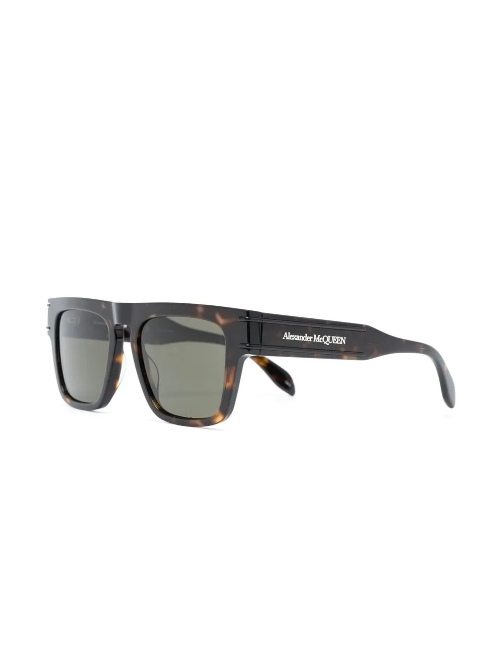 Alexander McQueen Eyewear Zonnebril met schildpadschild design - Bruin