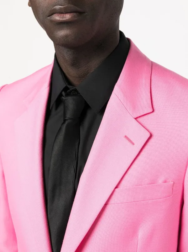 ジャケット Alexander Mcqueen Pink Wool Blend Blazer Silk-trimmed wool and mohair blazer in pink - Mc Queen