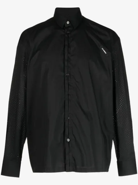 LES HOMMES logo-patch shirt 