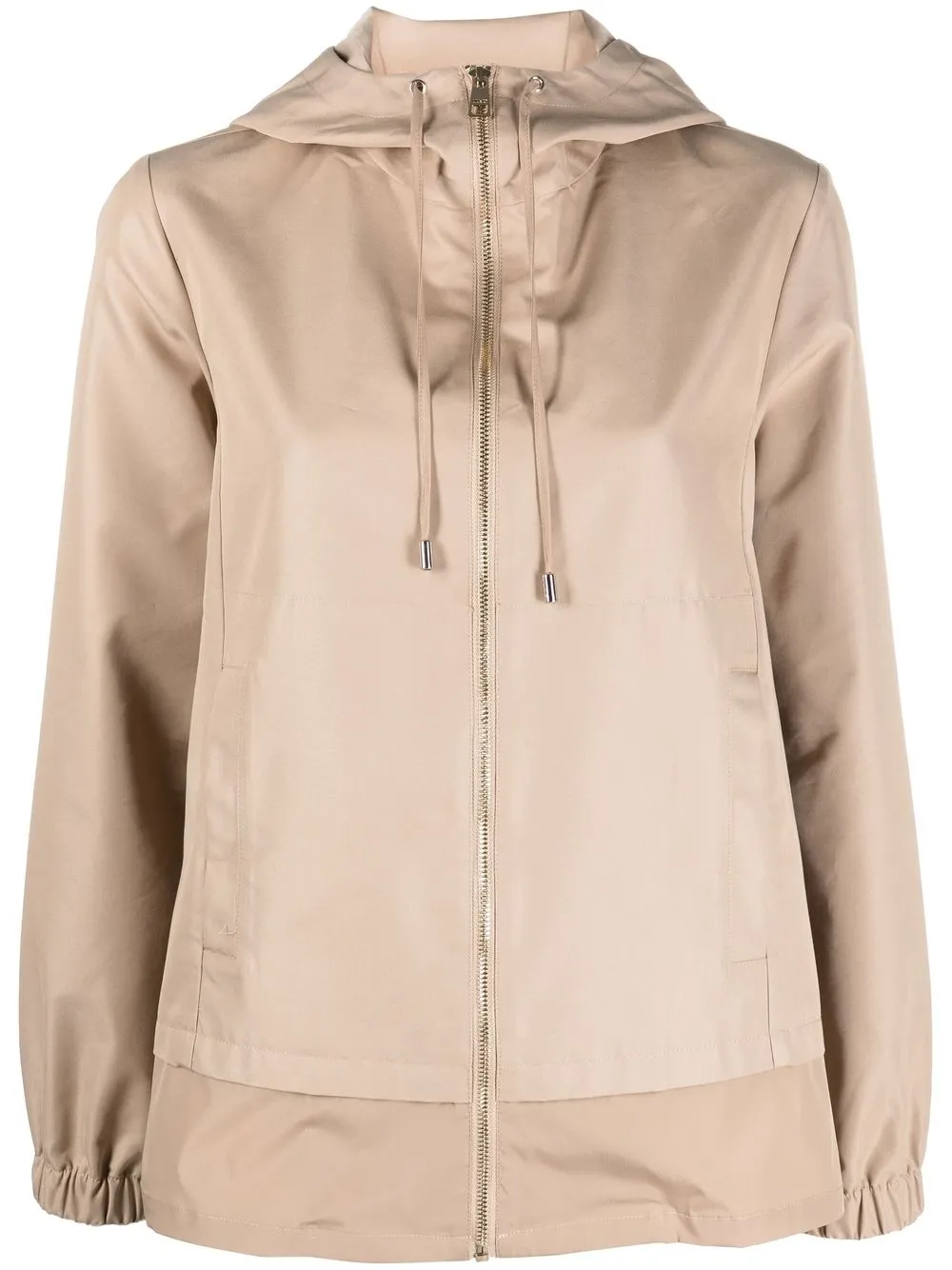 

LIU JO hooded pleat-detail jacket - Brown