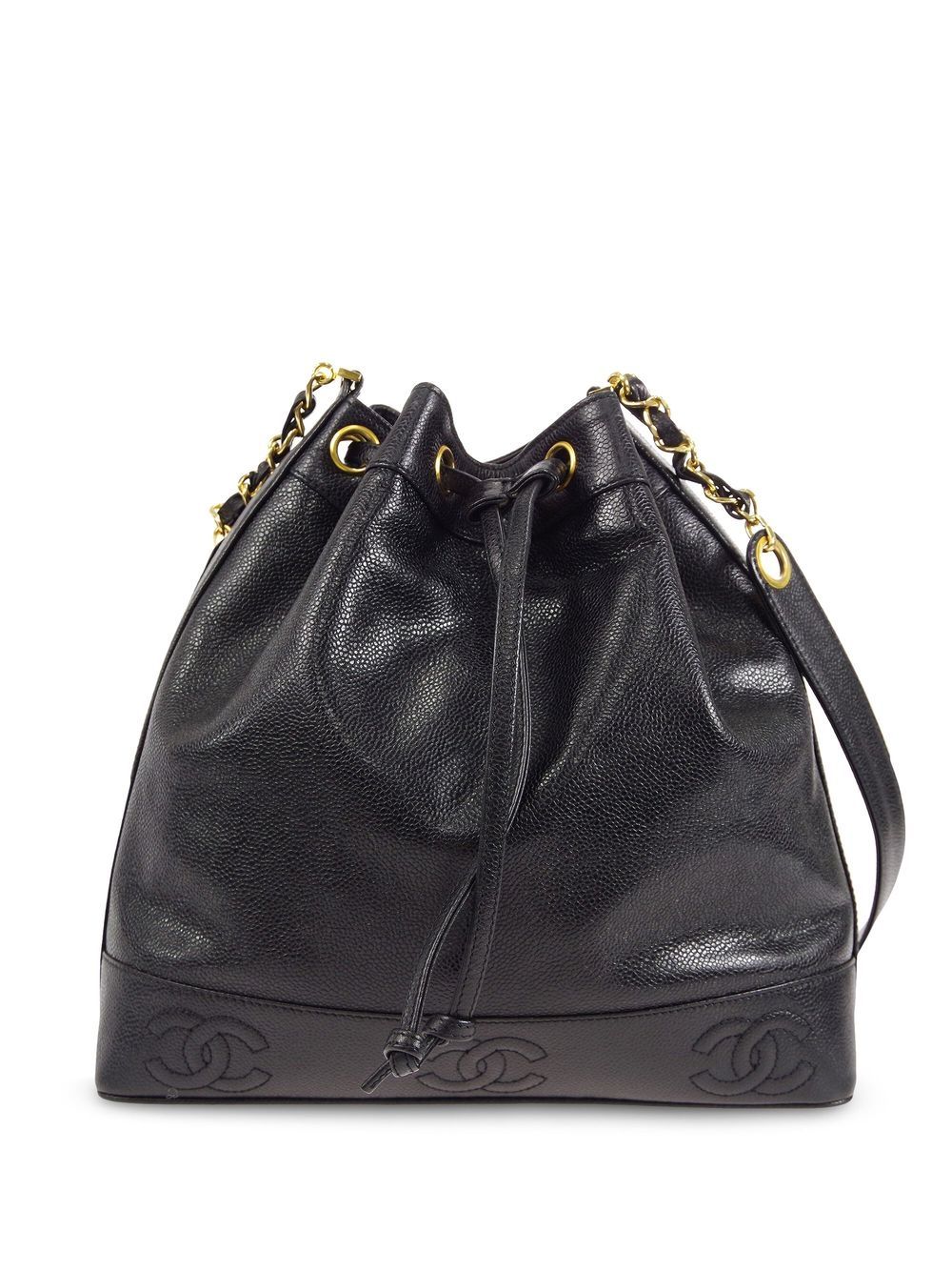 

CHANEL Pre-Owned 1995 Triple CC drawstring bucket bag - Black