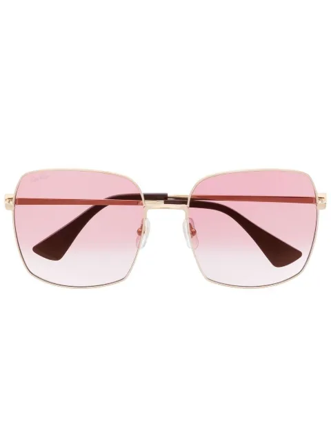 Cartier Eyewear logo-engraved square-frame sunglasses