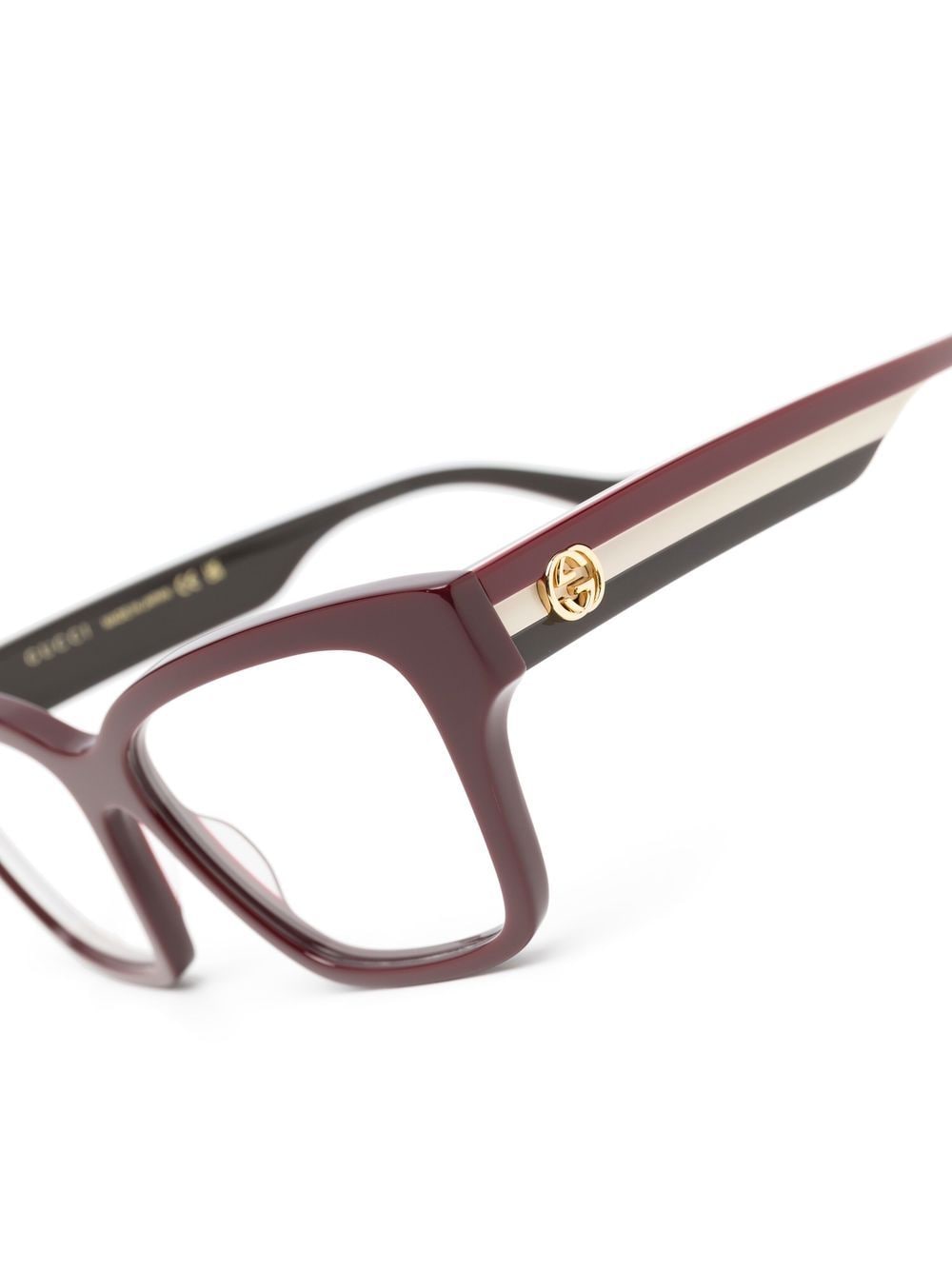 Shop Gucci Wayfarer-frame Optical Glasses In Red