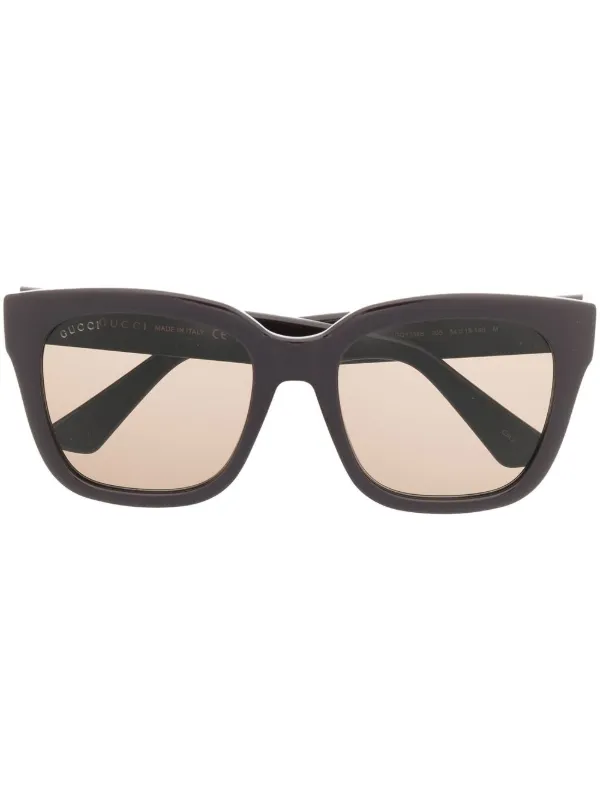 Gucci Eyewear スクエアフレーム サングラス | ブラウン | FARFETCH JP