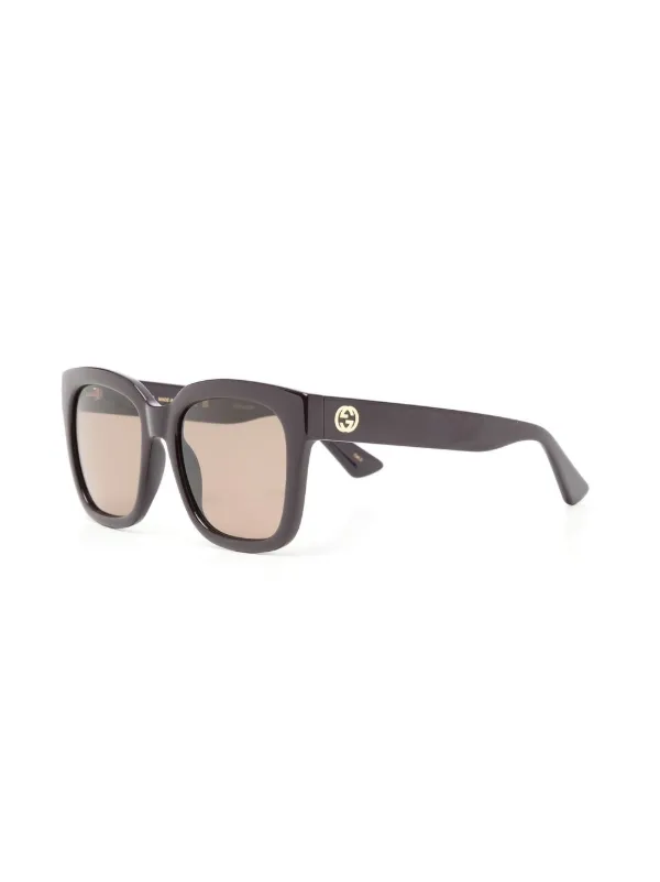 Gucci Eyewear スクエアフレーム サングラス | ブラウン | FARFETCH JP