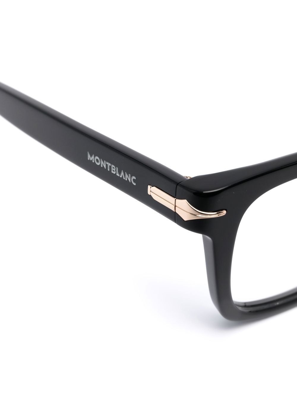 Shop Montblanc Logo-detail Square-frame Glasses In Black