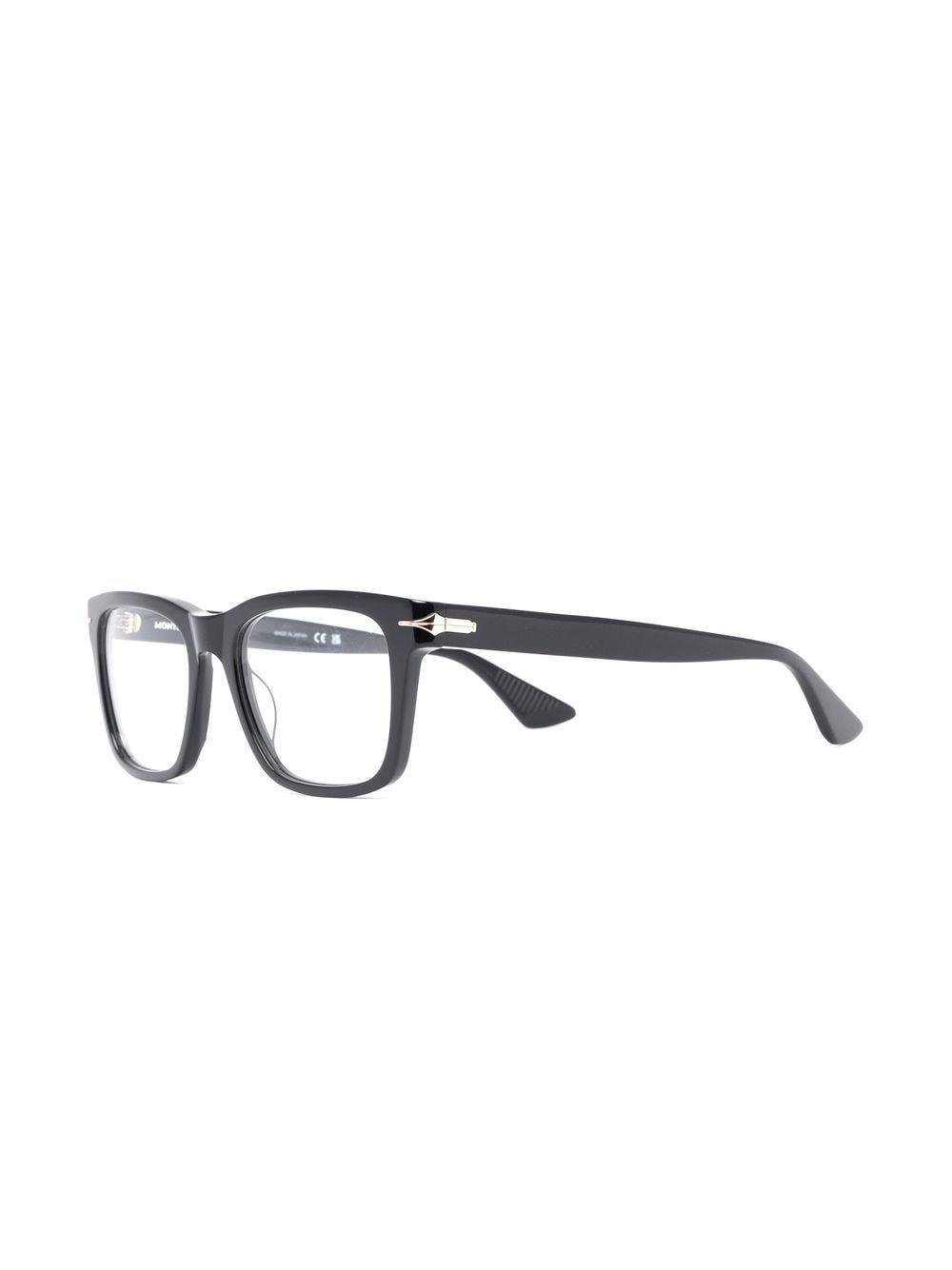 Shop Montblanc Logo-detail Square-frame Glasses In Black