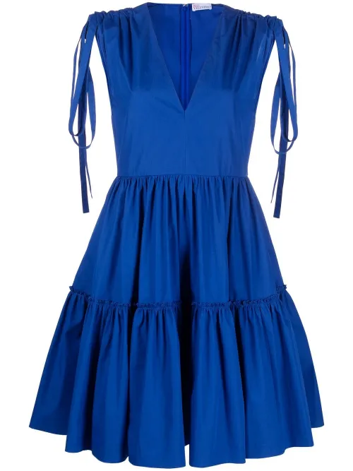 Robe courte évasée à volants superposés - RED Valentino - Modalova
