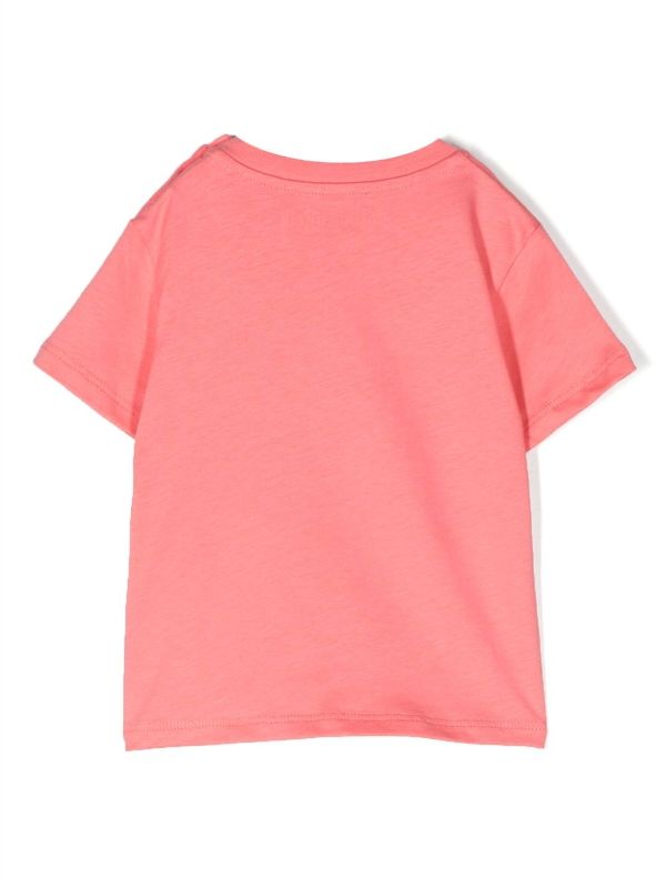 Logo Cotton T Shirt in Red - Palm Angels Kids