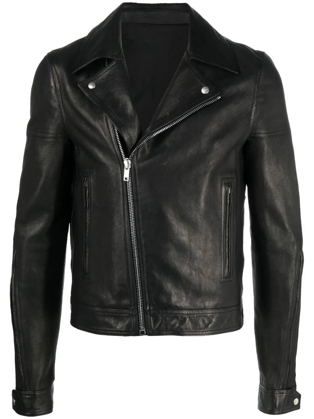 

Rick Owens leather zip-up biker jacket - Black