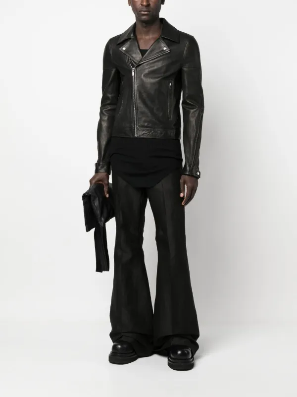 Rick Owens Leather zip-up Biker Jacket - Farfetch