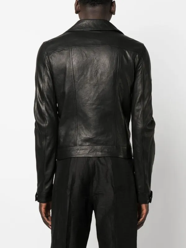 Rick Owens Leather zip-up Biker Jacket - Farfetch