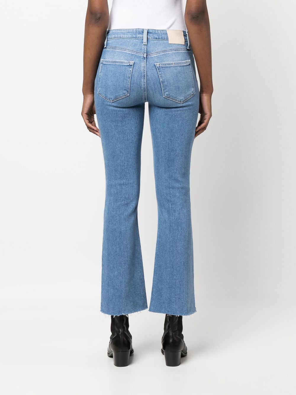 Shop Paige Cropped Bootcut Jeans In Blau