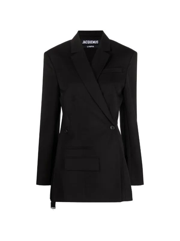 Jacquemus The Tibau Double-breasted Blazer in Black
