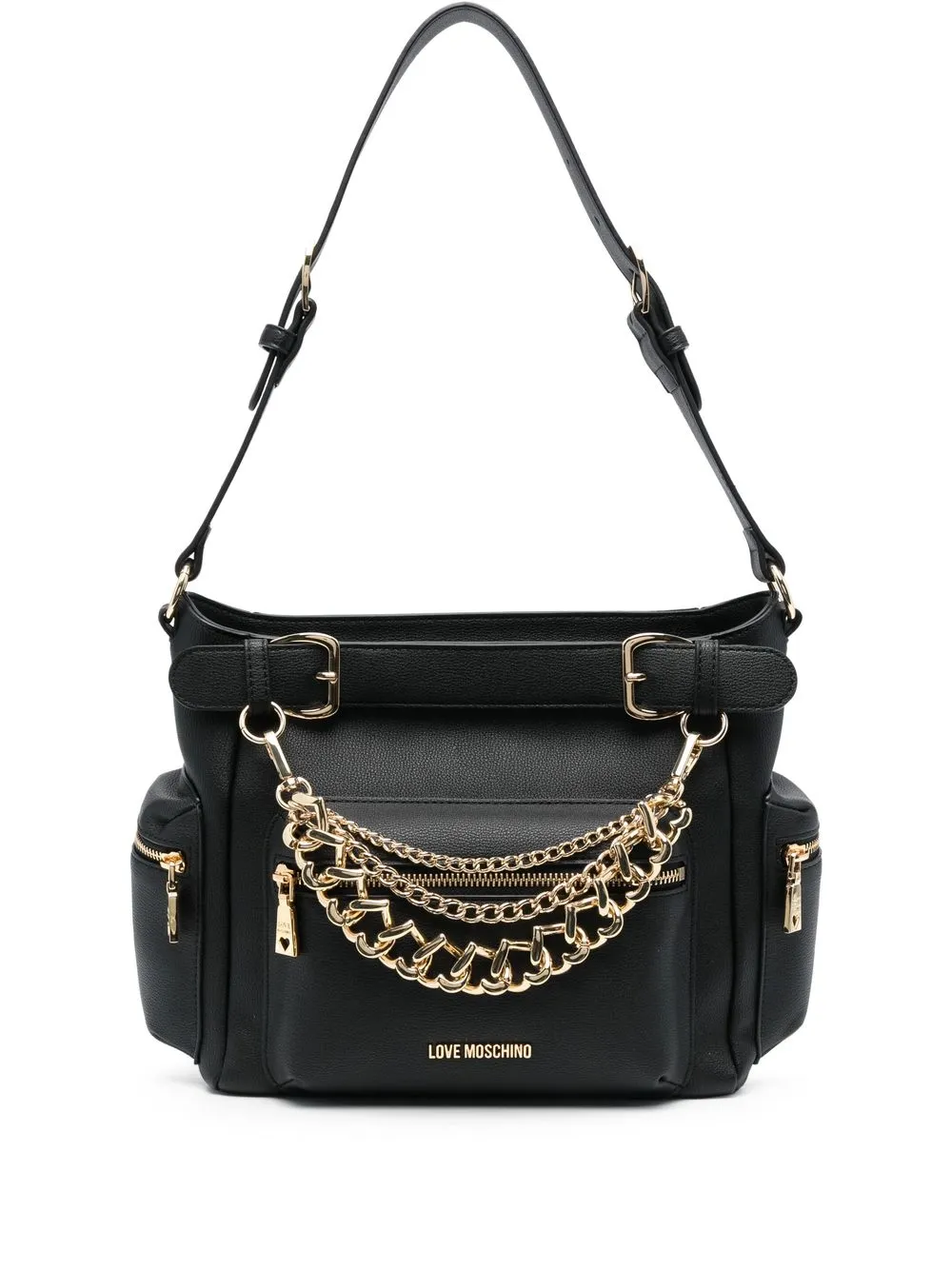 

Love Moschino bolsa de hombro con detalle de cadena - Negro
