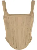 Dion Lee cropped corset top - Brown