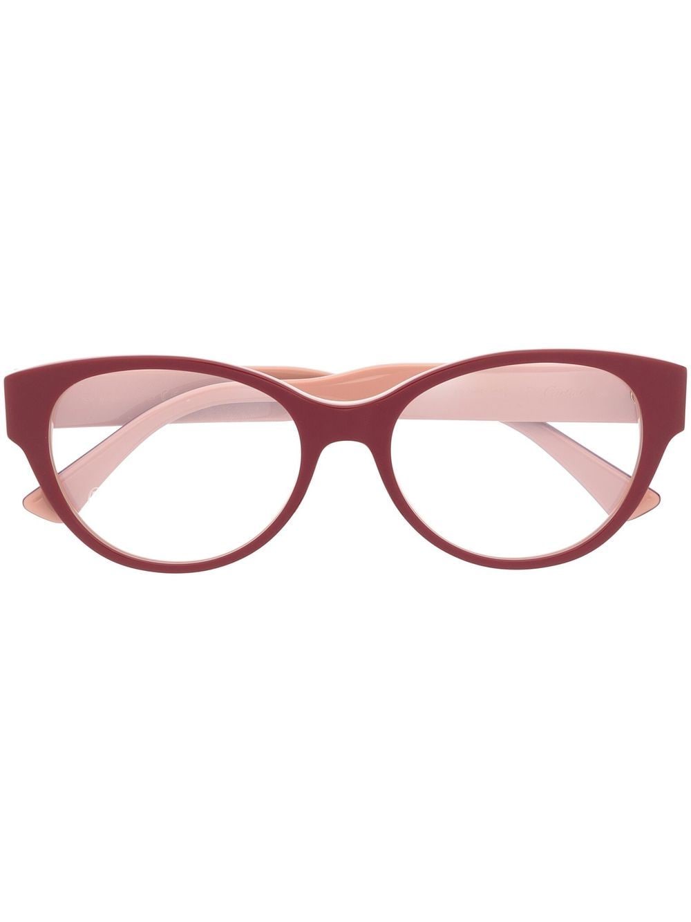 Cartier Logo-detail Cat Eye Glasses In Rosa